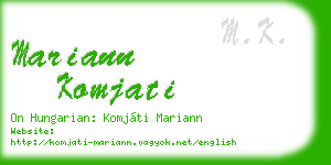 mariann komjati business card