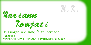 mariann komjati business card